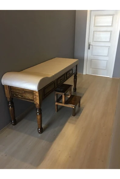 MEDİKALBİRLİK Ahşap Çekmeceli Ve Eskobalı Muayene Masası Eskitme - Resim 4