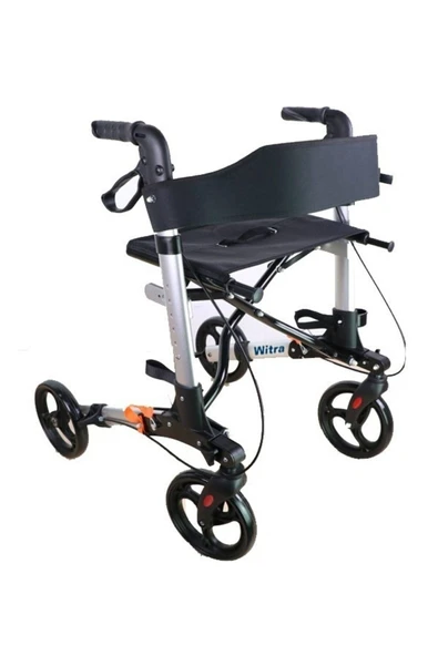 MEDİKALBİRLİK KRAUSTMANN Ithal Lüks Frenli Yürüteç Aluminyum Tekerlekli Rolatör Yürüteç Rollatör - Resim 3