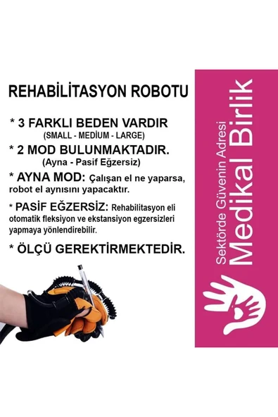 MEDİKALBİRLİK Syrebo Yetişkinler İçin El Rehabilitasyon Robotu C10 Çift Eldiven - Resim 4