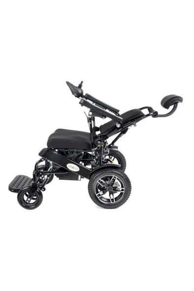 MEDİKALBİRLİK Creative CR-6012 Lux Lityum Pilli (Akülü) Tekerlekli Sandalye (Baş Destekli, Manuel Sırt Destekli) - Resim 3