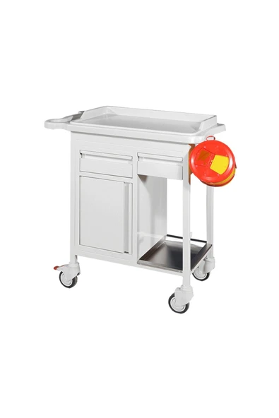 MEDİKALBİRLİK 2 Çekmeceli ve Dolaplı Pansuman Arabası E-236/A ürün görseli 1