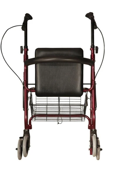 WOODHUB Rolatör 4 Tekerli Yürüteç | Rollatör | Lüx Oturaklı - Resim 2