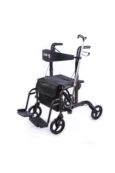 COMFORT PLUS Dm-9124 Lüx Ayak Pedallı Alüminyum Rolatör (hem Rolatör Hem Tekerlekli Sandalye) - Resim 4