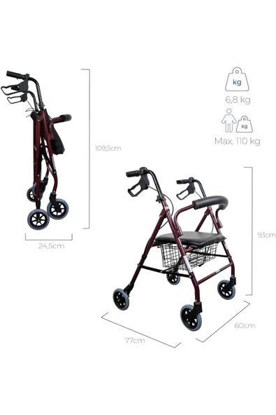 MOBİKLİNİK Mobiclinic, Yaşlılar Için Rollator, Escorial, Bir Avrupa Markası - 2