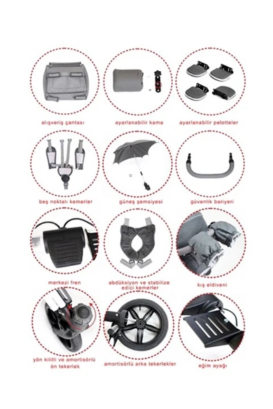 MYWAM Mewa Engelli Çocuk Puseti Full Aksesuarlı - Resim 7