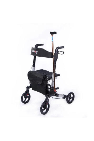 COMFORT PLUS Dm9102 Lux Rollatör Katlanır Yürüteç Rolatör Hasta Yürüteci Tekerlekli Frenli Oturma Aparatlı ürün görseli 1
