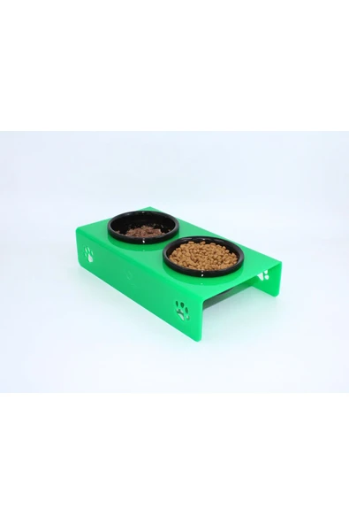 Petmagic Akrilik, Pleksi Kedi, Köpek Siyah Seramik Ikili Mama Ve Su Kabı - Resim 2