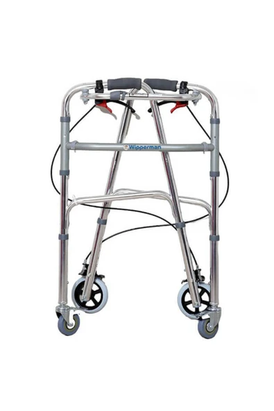 TURMED Dört Tekerlekli Frenli Katlanır Yürüteç Kaliteli Hasta Yürüteci - Resim 5