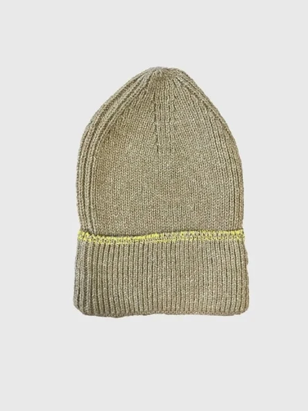 Kadın Dokuma Simli Triko Bere - Kahverengi ürün görseli 1