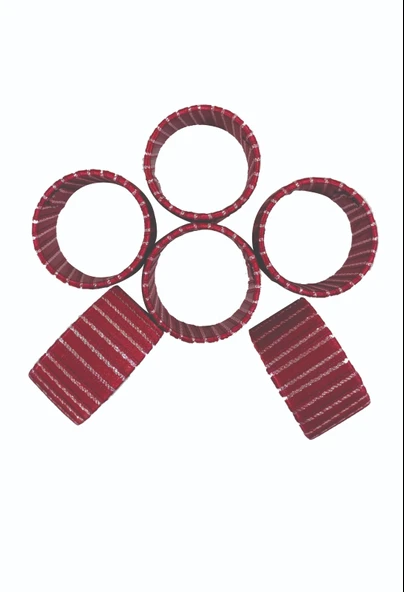 Özel Yapım 6'lı Bordo Gold Simli Peçete Yüzüğü Masa Dekorasyon Peçete Halkası Bordo Yüzük