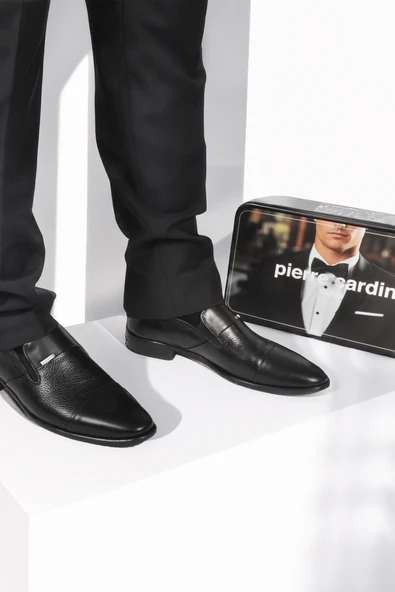Pierre Cardin Siyah Hakiki Deri Erkek Klasik Ayakkabı - Resim 4
