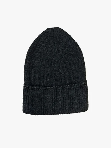 Kadın Dokuma Simli Triko Bere - Antrasit ürün görseli 1