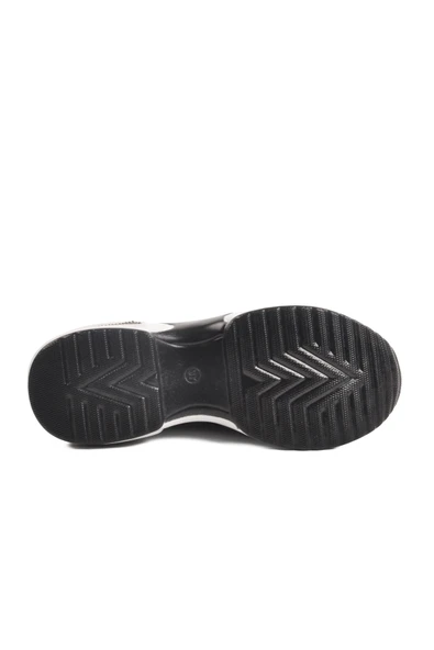 Aspor Siyah Beyaz Taşlı Kadın Sneaker - Resim 5