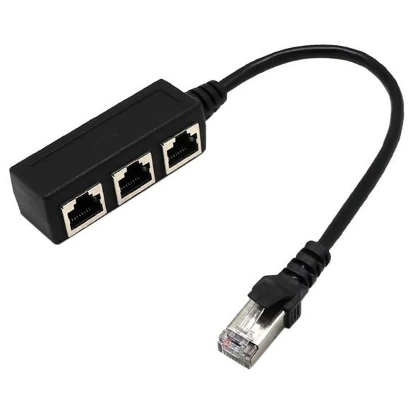 PowerMaster PM-25007 Ethernet RJ45 3'lü Dağıtıcı Splitter - Resim 2