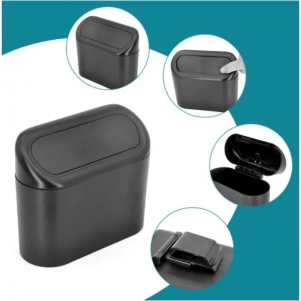 Araba Çöp Kutusu Kapaklı Organize Siyah Renk ürün görseli