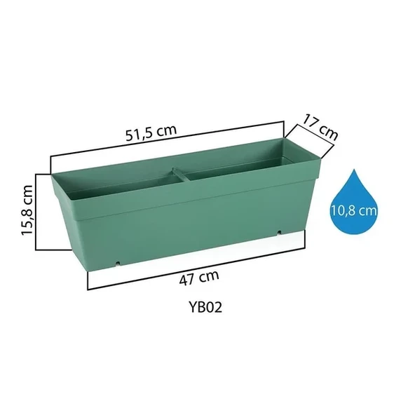 Yalı Balkon Saksı 2 Numara Uzunluk 51cm Antrasit Gri RenkBalkon Saksı - 3