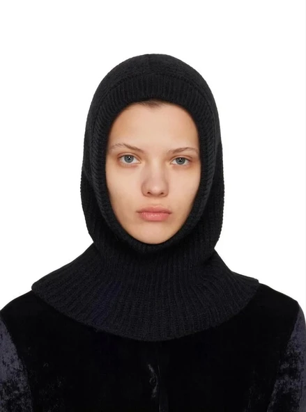 Kışlık Tam Kalıp Boğazlı Dokuma Triko Bere - Siyah ürün görseli 1