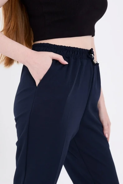 Kadın Tam Kalıp Basic Eşofman Pantolon - Lacivert - Resim 5