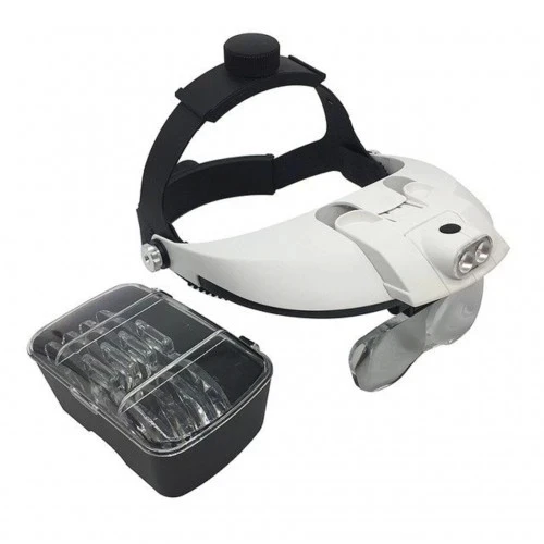 5 Mercekli Çok Fonksiyonlu, Başlık Tip Işıklı Büyüteç 81001h - 2