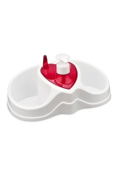 3 Bölmeli Bulaşık Seti, Sünger Fırça Deterjan Bölmeli Mutfak Sıvı Sabunluğu & Bulaşık Deterjanlığı - Resim 2