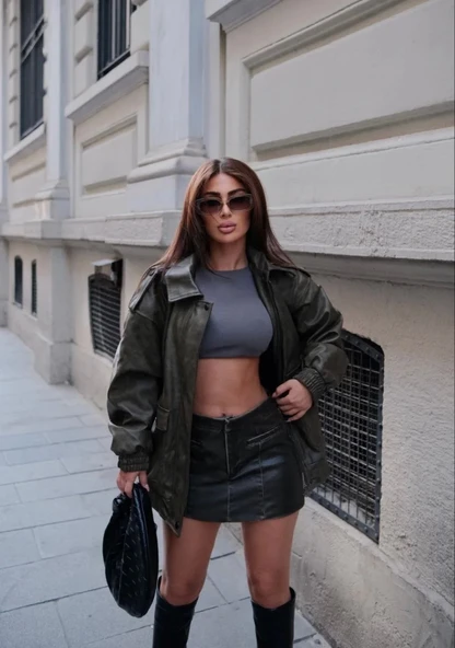 Suni Deri Pilot Ceket - 7