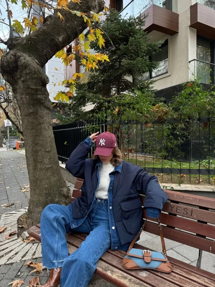 Jeans Detaylı Cıtcıtlı CEKET - Lacivert - Resim 7