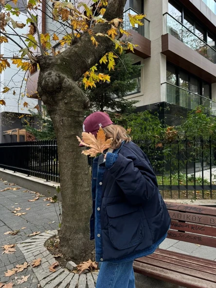 Jeans Detaylı Cıtcıtlı CEKET - Lacivert - Resim 6