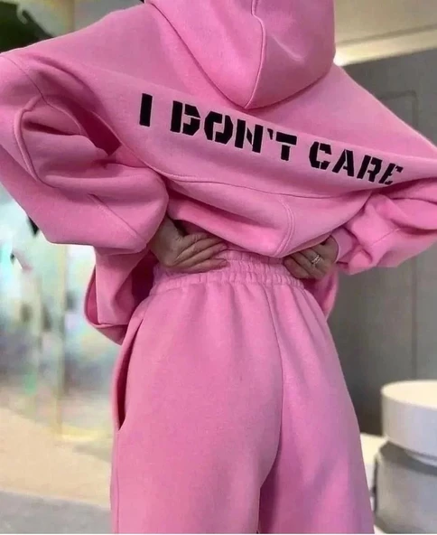 Nakış İşlemeli Üç İplik Sweat Takım- Pembe ürün görseli 1