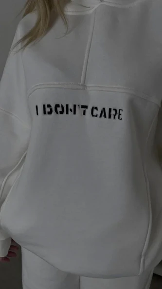 Nakış İşlemeli Üç İplik Sweat Takım- Beyaz ürün görseli 1