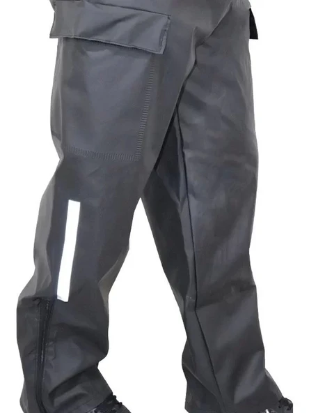 Yağmurluk Takım (Bahçıvan Tipi Askılı Pantolon ve Mont) - Siyah - Resim 5