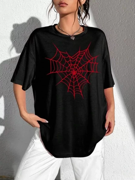 Baskılı Kadın T-shirt - Siyah - 2