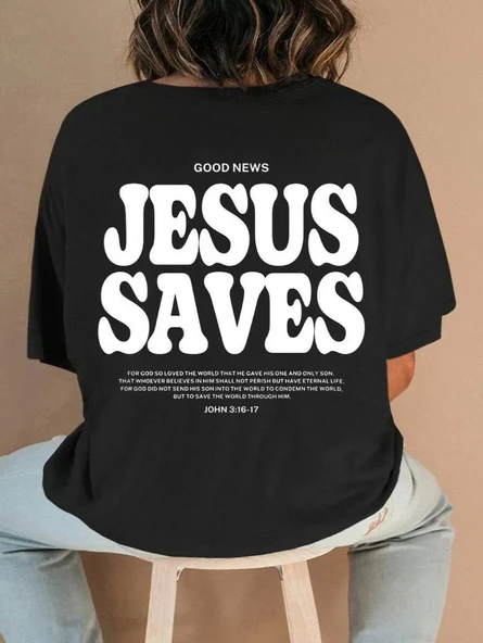 Baskılı Kadın T-shirt - Siyah ürün görseli 1