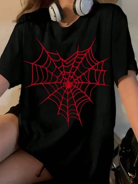 Baskılı Kadın T-shirt - Siyah - 1