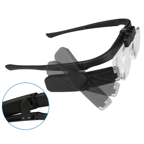 Şarjlı Gözlük Tip Büyüteç Mercek Lup Lensleriyle Taşıma Çantalı 11642dc - 4