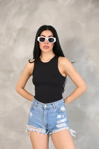 Kadın Kolsuz Badi bluz - Siyah ürün görseli 1