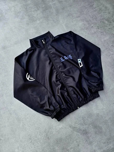 Fermuarlı Dijital Baskılı Rüzgarlık - Siyah - Resim 2