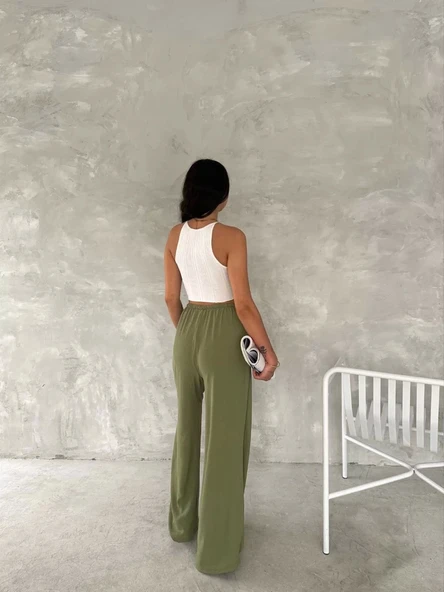 Ayrobin Oversize Kadın Pantalon - Mint Yeşili - Resim 4