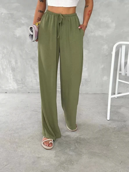 Ayrobin Oversize Kadın Pantalon - Mint Yeşili - Resim 5
