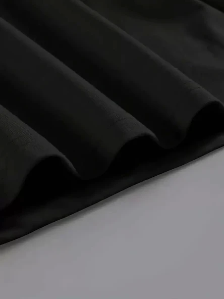 20/1 Penye Compack Baskılı Oversize Kahve Desenli Kadın Kısa Kol Yazlık T-shirt - Siyah - Resim 3