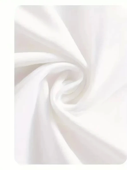 20/1 Penye Compack Start All Over Baskılı Oversize Bisiklet Yaka Kısa Kol Yazlık T-shirt - Beyaz - Resim 3