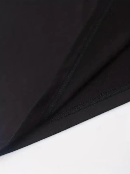 Sporda Günlük Hayata Giyilebilir GYM Baskılı Oversize Bisiklet Yaka Erkek T-shirt - Siyah - Resim 3