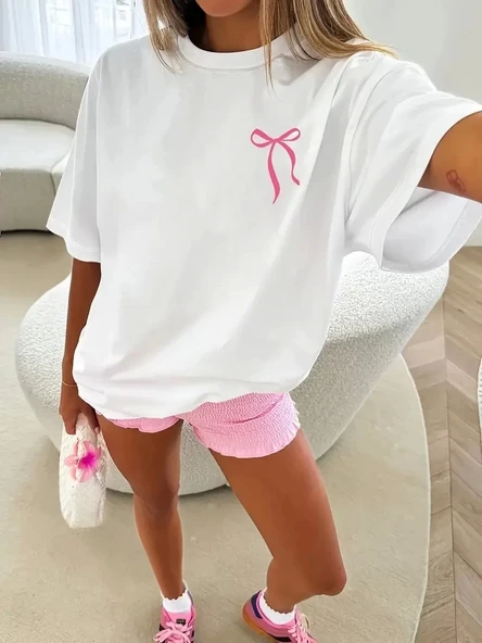 Sporda Günlük Hayata Giyilebilir GYM Baskılı Oversize Bisiklet Yaka Erkek T-shirt - Beyaz ürün görseli 1