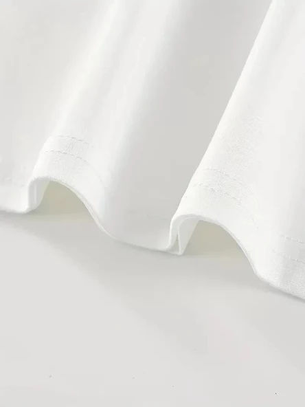 20/1 Penye CompackNew York Baskılı Oversize Kısa Kol Bisiklet Yaka T-shirt - Beyaz - Resim 4