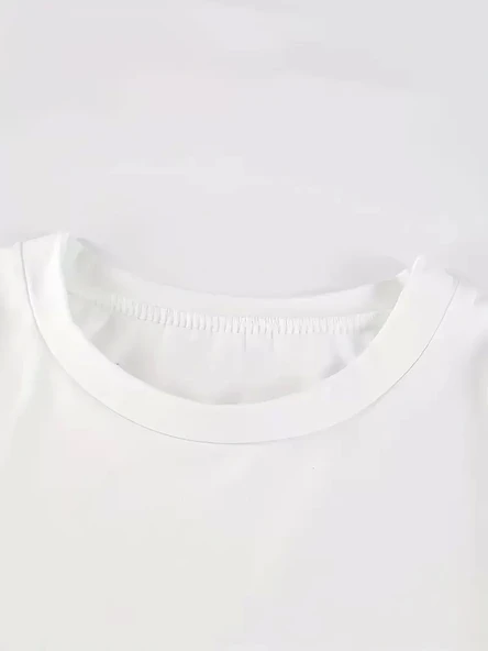 20/1 Penye CompackNew York Baskılı Oversize Kısa Kol Bisiklet Yaka T-shirt - Beyaz - Resim 5