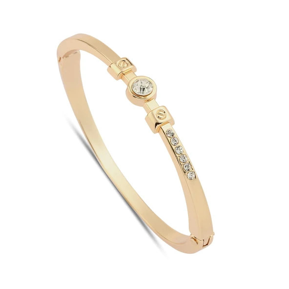 Altın Renk Büyük Taşlı Kelepçe Bileklik