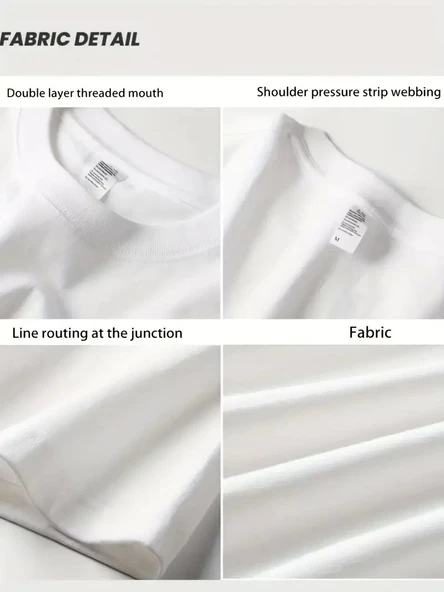 Rahat Bisiklet Yaka Tişört, Yaratıcı Karikatür Baskı - Yumuşak Polyester, Her Mevsim Giyilebilir- Beyaz - Resim 3