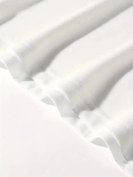 20/1 Penye Compack Ön Arka Ejder Baskılı Oversize Bisiklet Yaka T-shirt - Beyaz - Resim 4