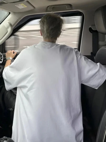 Baskı Erkek Oversive Tişört, Grafik Tişört Erkek Yazlık Outdoor Kıyafetleri, Sporda ve Günlük Giyime Uygun - Beyaz - Resim 4