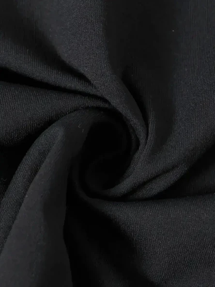 Ördek Baskılı ve Yuvarlak Yakalı Kadın Günlük Büyük Boy Siyah Tişört. - Siyah - Resim 5