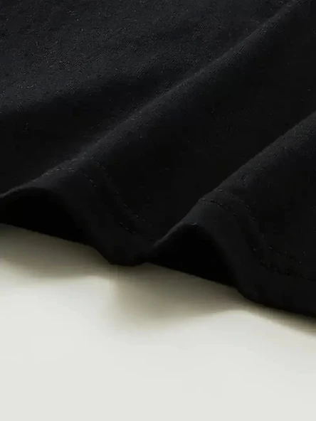 [Günlük T-Shirt] Hafif Kadın Günlük T-Shirt | Bol Kesim, Kısa Kollu, Yuvarlak Yaka, Eğlenceli Karikatür Ayı ve "Umrumda - Resim 3